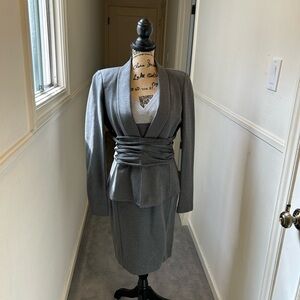 Donna Karan Black Label Gray Sleeveless Dress M & Jacket 10